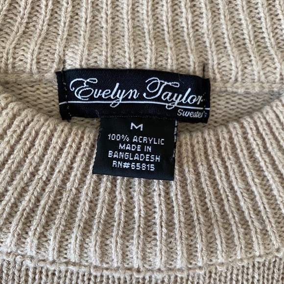 Ruffle front yoke crew neck sweater - Picture 2 of 6